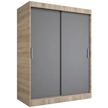 Szafa przesuwna MODUO COMFORT 150 dąb sonoma/antracyt gładka