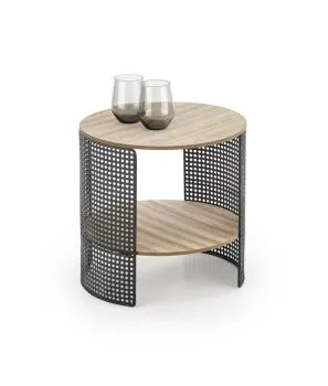 Stolik kawowy TRAFICA 41x41 naturalny/czarny