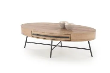 Stolik kawowy CAROLINA 120x60 dąb/czarny
