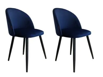 Zestaw krzeseł CLAUDINE 1 VELVET 2 szt granatowe