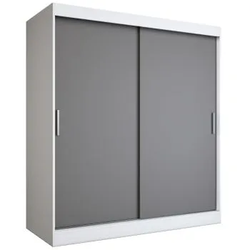 Szafa przesuwna MODUO COMFORT 180 biała mat/antracyt gładka