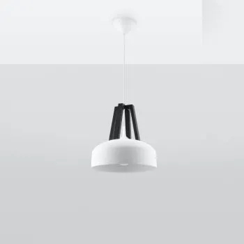 Lampa wisząca CASCO biała/czarna