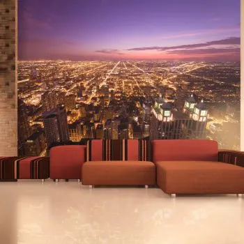 Fototapeta - Amerykańskie Chicago nocą