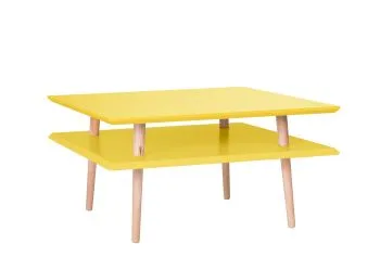 Stolik kawowy SQUARE LOW 68x68 żółty kwadratowy