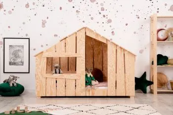 Łóżko dziecięce domek FRED 70x140 sosna