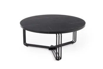 Stolik kawowy ANTICA 80x80 czarny marmur/czarny