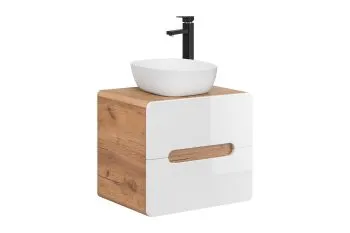 Szafka pod umywalkę ARUBA 828 60 cm biała/dąb