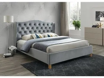 Łóżko ASPEN VELVET 180x200 szare