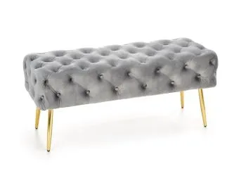 Ławka ATHENA VELVET szara/złota