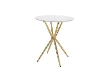 Stolik kawowy AZALIA CERAMIC 50x50 biały marmur/złoty