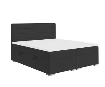 Łóżko kontynentalne DANETTI 140x200 czarne velvet z pojemnikiem