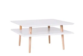 Stolik kawowy SQUARE LOW 68x68 biały kwadratowy