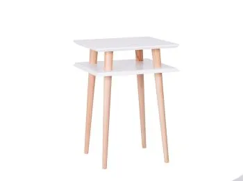 Stolik kawowy SQUARE HIGH 43x43 biały kwadratowy
