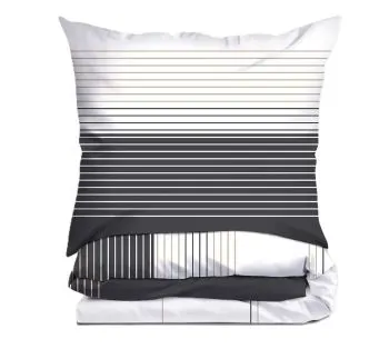 Pościel Bawełniana Greno Premium Bianco Nero 160x200 Czarna