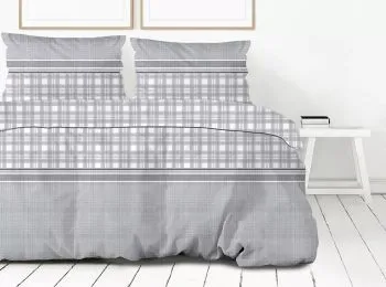 Pościel satynowa BAWARIA 160X200 szara Premium