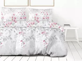Pościel satynowa KYOTO GRAY 160X200 szara Premium