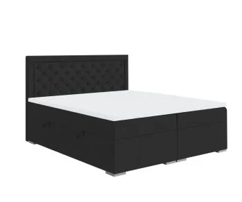 Łóżko kontynentalne EKSPRESJO 140x200 czarne velvet z pojemnikiem
