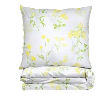 Pościel bawełniana Premium Bielbaw 160x200 Bratki żółta