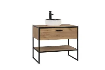 Szafka pod umywalkę BROOKLIN 827 90 cm dąb craft złoty