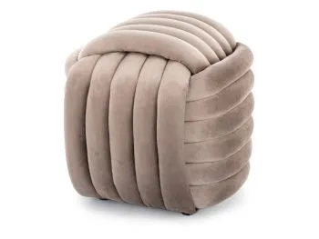 Pufa BRUNI VELVET ciemnobeżowa