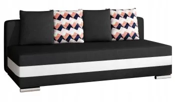 Sofa rozkładana z funkcją spania CALIA czarna/biała