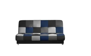 Sofa rozkładana z funkcją spania CAYO VELVET czarna/szara/granatowa