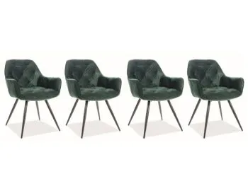 Zestaw krzeseł CHERRY VELVET 4 szt zielone