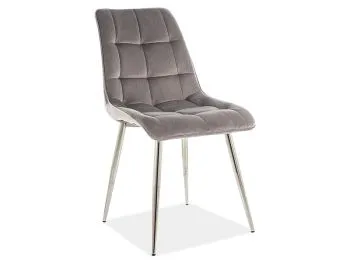 Krzesło CHIC VELVET CHROM szare