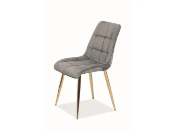 Krzesło CHIC VELVET GOLD szare