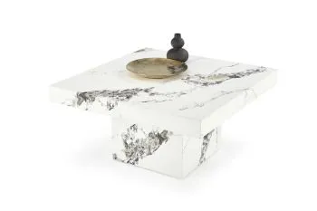Stolik kawowy MONOLIT 80x80 biały marmur