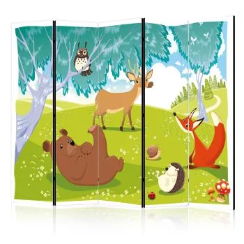 Parawan dwustronny Dla dzieci 225x172 cm 5-częściowy wielokolorowy
