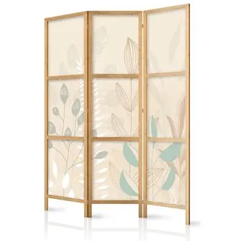 Parawan japoński Dla dzieci 135x172 cm 3-częściowy beżowy