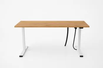 Biurko eCOMO 140x80cm dąb hickory z regulacją wysokości - powystawowe