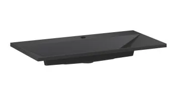 Umywalka wpuszczana EDGE 90 cm czarny mat kwarcowa z otworem na baterię
