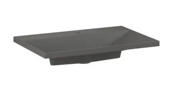 Umywalka wpuszczana EDGE 90 cm beton mat kwarcowa z otworem na baterię