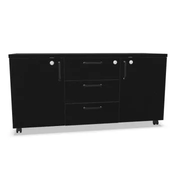Komoda biurowa EASY SPACE MOB 120cm czarny grafitowy mobilna