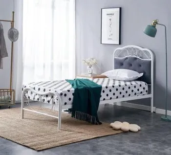 Łóżko metalowe FABRIZIA 90x200 białe