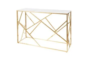 Konsola ESCADA C II 120x40 biały marmur/złota
