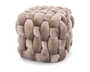 Pufa FARIS VELVET ciemnobeżowa
