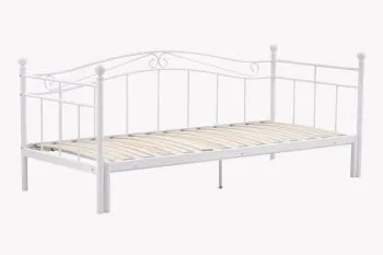 Łóżko metalowe ARIZA 180x200 białe wysuwane