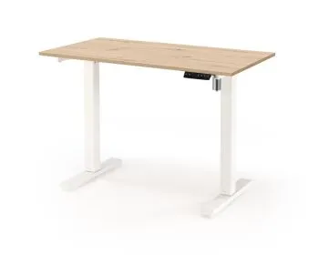 Biurko B53 białe/dąb artisan z regulacją wysokości