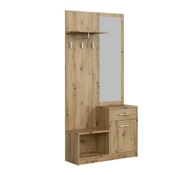 Garderoba do przedpokoju PERGO dąb artisan z lustrem