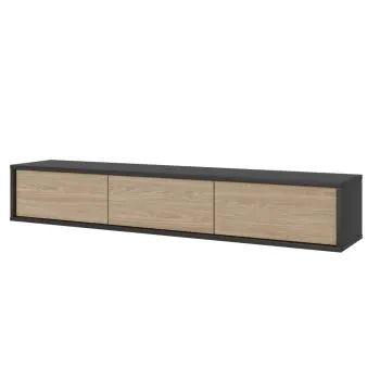 Szafka RTV FRIDA 3K 180cm antracyt/dąb olejowany