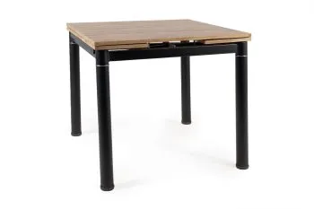 Stół rozkładany GD-082 80(131)x80 dąb artisan/czarny mat