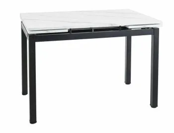 Stół rozkładany GD-017 110(170)x74 biały marmur/czarny mat