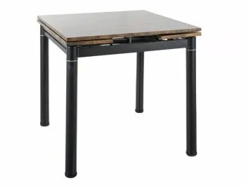 Stół rozkładany GD-082 80(131)x80 orzech vintage/czarny mat