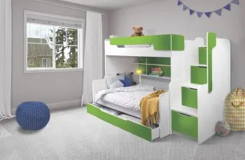 Łóżko wielofunkcyjne CISA 200x120 białe/zielone