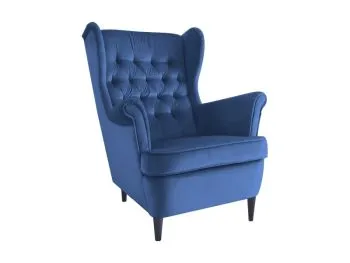 Fotel uszak HARRY VELVET granatowy