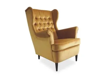 Fotel uszak HARRY VELVET curry