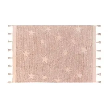 Dywan dziecięcy HIPPY STARS NATURAL 120x175 różowy 